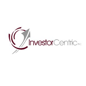 Investor Centric logo with stylized checkmark and circular design.