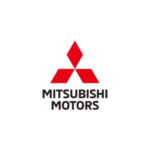 Mitsubishi Motors emblem with red diamond and black text.