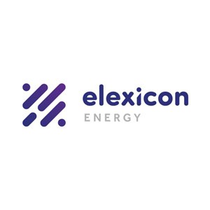 Elexicon Energy logo with stylized blue and purple design.