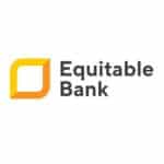 Equitable Bank logo with yellow and orange square icon and black text.
